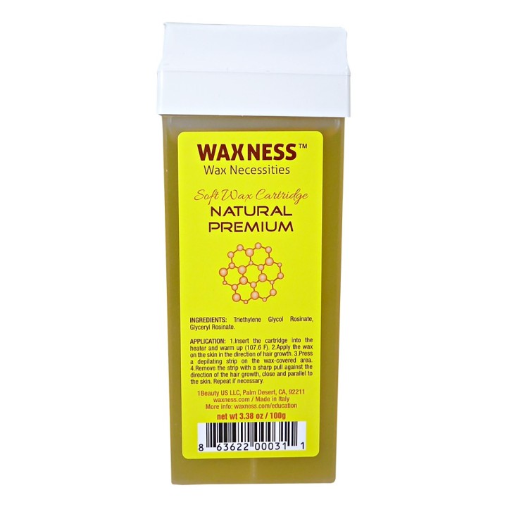 Waxness Natural Premium Soft Wax Cartridge 3.38oz / 100g Pack of 4