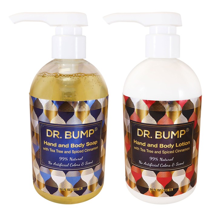Waxness Dr. Bump Hand and Body Soap and Lotion Kit with Tea Tree and Spiced Cinnamon Holiday Edition 2 X 16 fl oz 480 ml