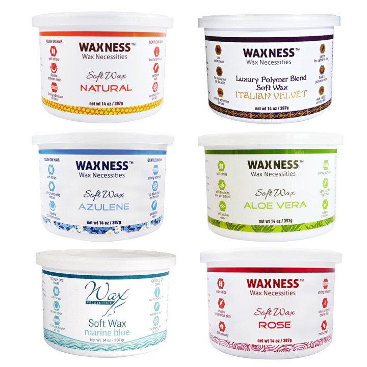Waxness Soft Wax Set of 6 Tins Assorted (6 x 14 oz)