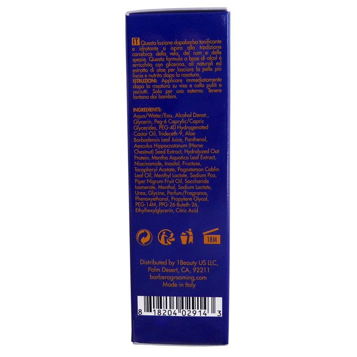 Barbero Grooming After Shave Cologne Caribbean Spiced Rum 3.38 fl oz / 100 ml