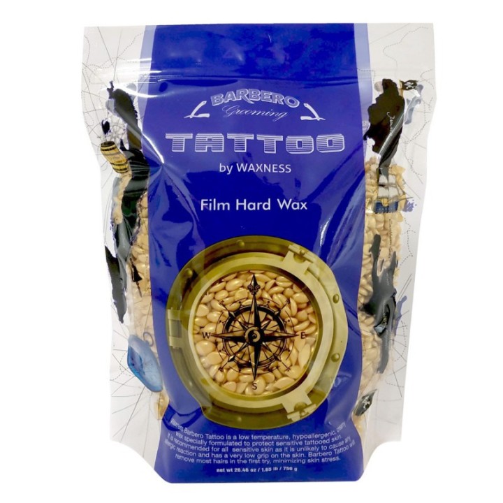 Waxness Premium Barbero Tattoo Gold Professional Stripless Waxing Kit with  1.65 lb 0.74 kg Wax Bag