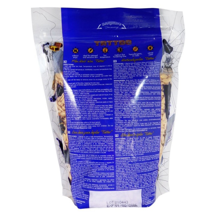 Waxness Premium Barbero Tattoo Gold Professional Stripless Waxing Kit with  1.65 lb 0.74 kg Wax Bag