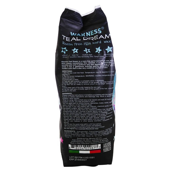 Waxness Teal Dream Rosin Free Sparkly Hard Wax 22 lb / 10 kg