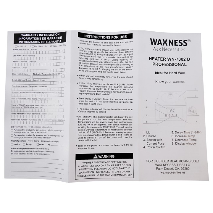 Waxness Wax Necessities Extra Large Digital Wax Heater WN-7002 D Holds 10 lb