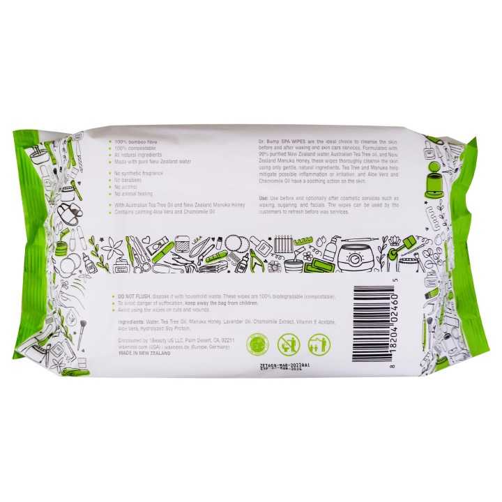 Dr. Bump Intimate Care Natural Spa Wipes with Tea Tree and Manuka Honey 80 pcs
