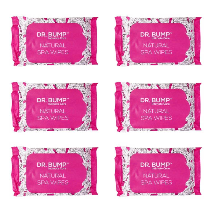 Dr. Bump Intimate Care Natural Spa Wipes with Tea Tree and Manuka Honey 10 pcs Pack of 6