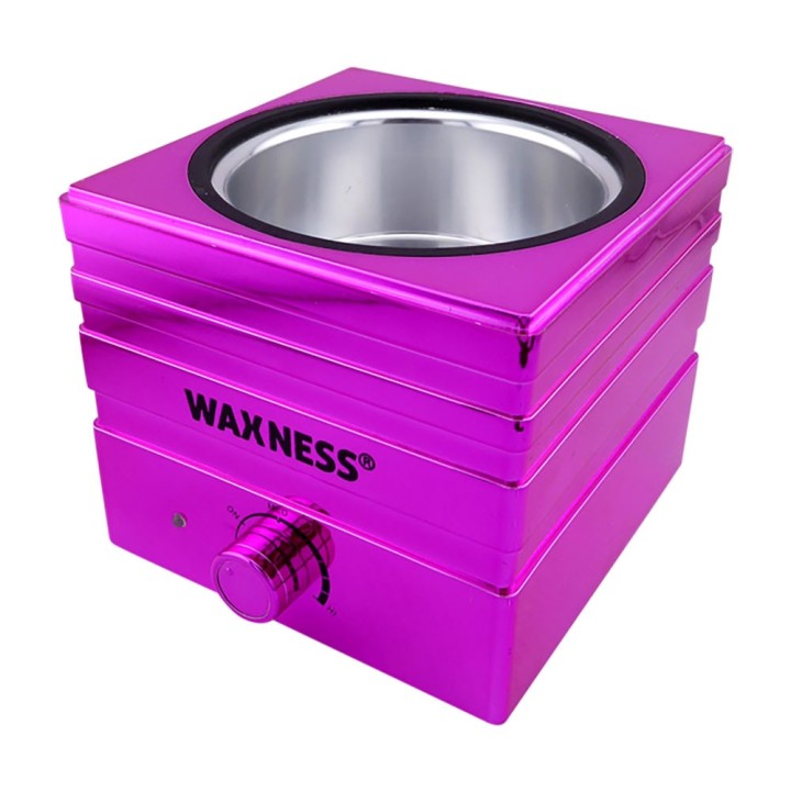 Mini W-Cube Metallic Warmer Fuchsia for Face / Nails Salons with Silicone Insert (5 Oz Tins Only)