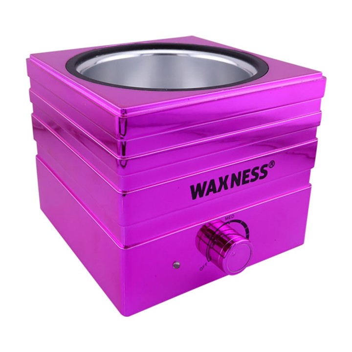 Mini W-Cube Metallic Warmer Fuchsia for Face / Nails Salons with Silicone Insert (5 Oz Tins Only)