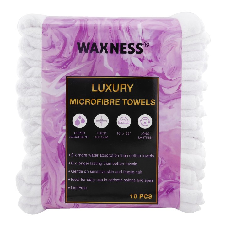Premium Soft Thick Extra Absorbent Microfiber Cosmetic Towel 16” X 29” 400 GSM White, Pack of 10