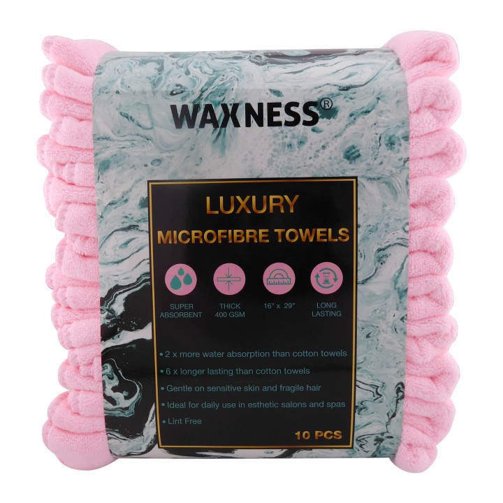 Premium Soft Thick Extra Absorbent Microfiber Cosmetic Towel 16” X 29” 400 GSM Light Pink, Pack of 10