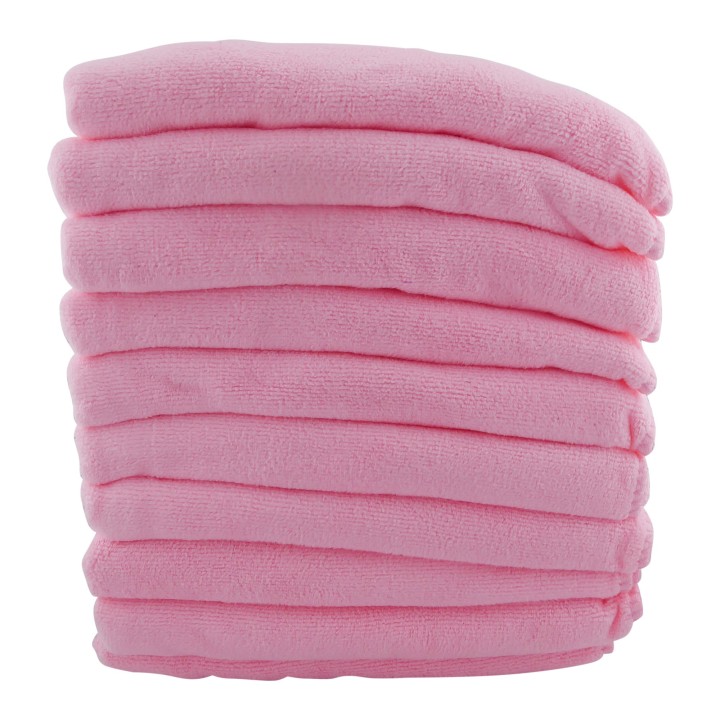 Premium Soft Thick Extra Absorbent Microfiber Cosmetic Towel 16” X 29” 400 GSM Light Pink, Pack of 10