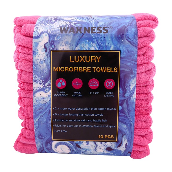 Premium Soft Thick Extra Absorbent Microfiber Cosmetic Towel 16” X 29” 400 GSM Pink, Pack of 10