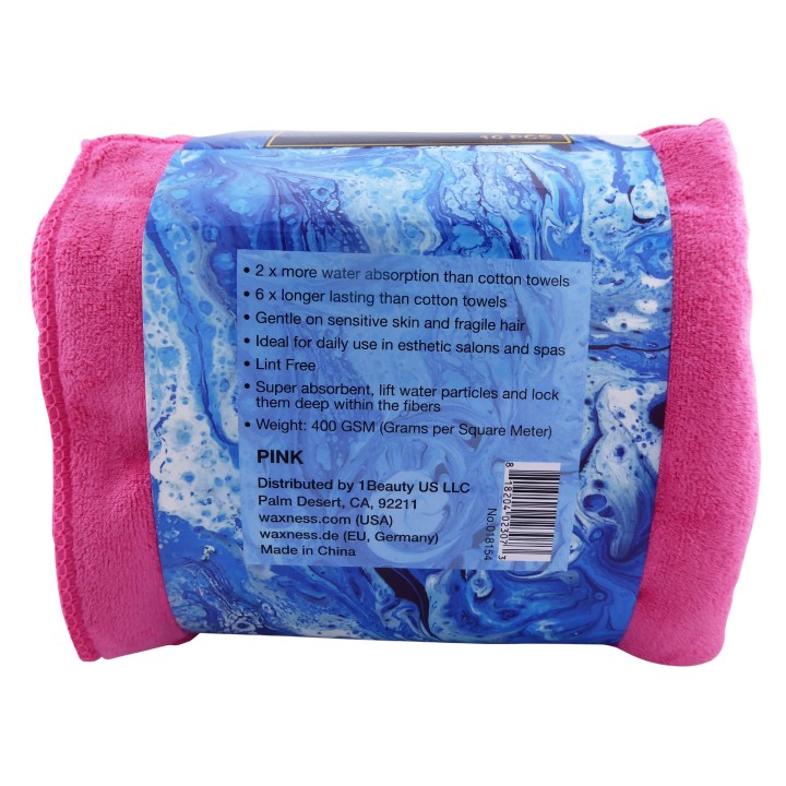 Premium Soft Thick Extra Absorbent Microfiber Cosmetic Towel 16” X 29” 400 GSM Pink, Pack of 10