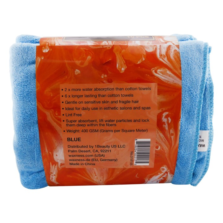 Premium Soft Thick Extra Absorbent Microfiber Cosmetic Towel 16” X 29” 400 GSM Blue, Pack of 10
