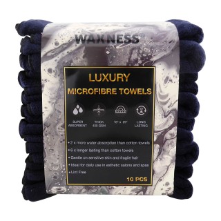 Premium Soft Thick Extra Absorbent Microfiber Cosmetic Towel 16” X 29” 400 GSM Black, Pack of 10