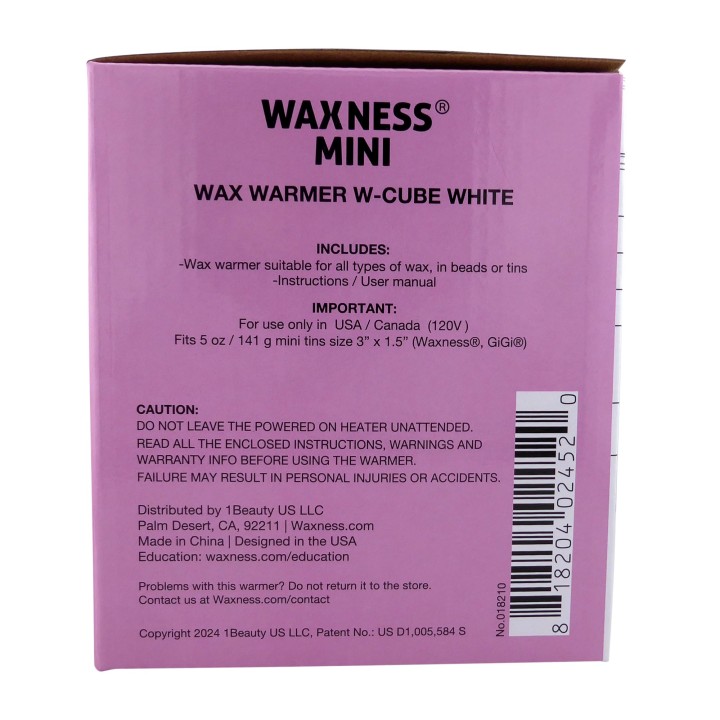 Mini W-Cube Warmer White for Face / Nails Salons with Silicone Insert (5 Oz Tins Only)