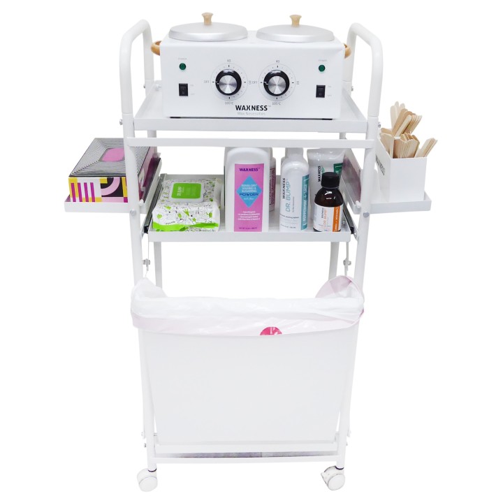 Foldable Waxing Trolley Fully Equiped with Warmer and Supplies