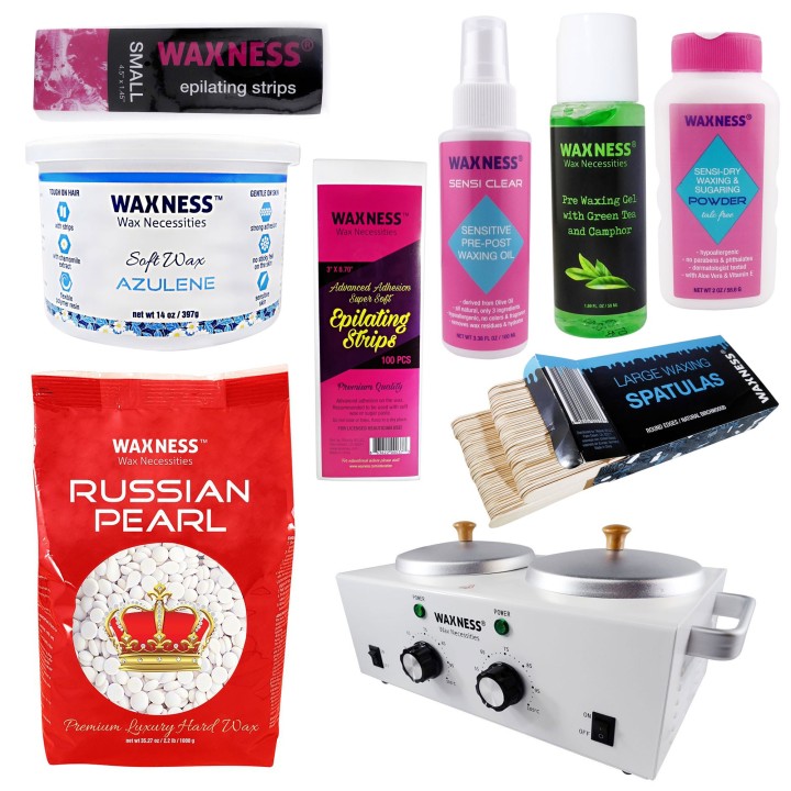 Student Complete Waxing Kit with Double White Warmer