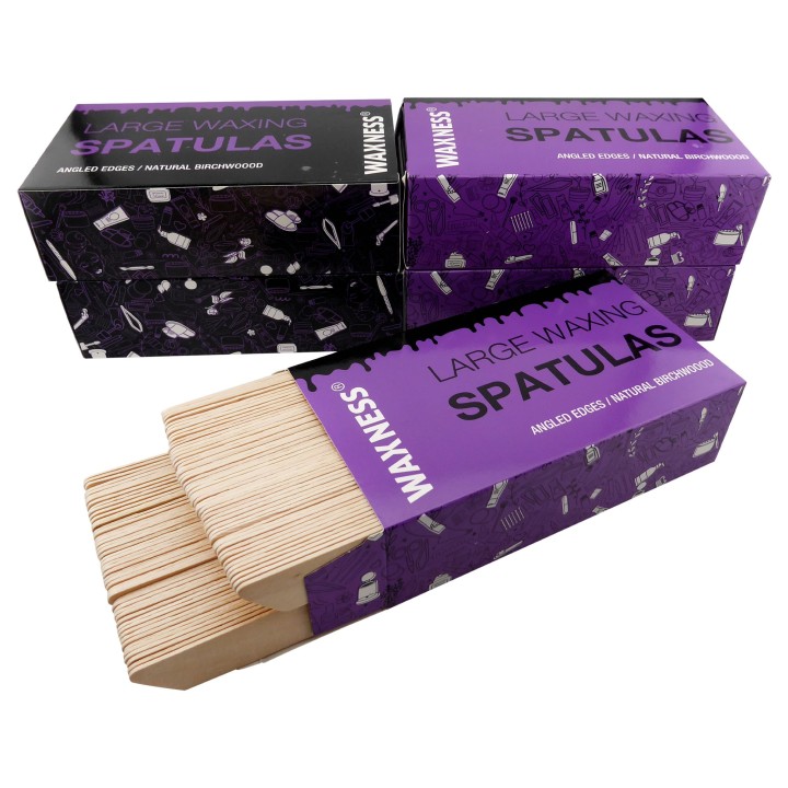 Waxness Body Waxing Wooden Angled Spatula Applicator 100pk Pack of 5