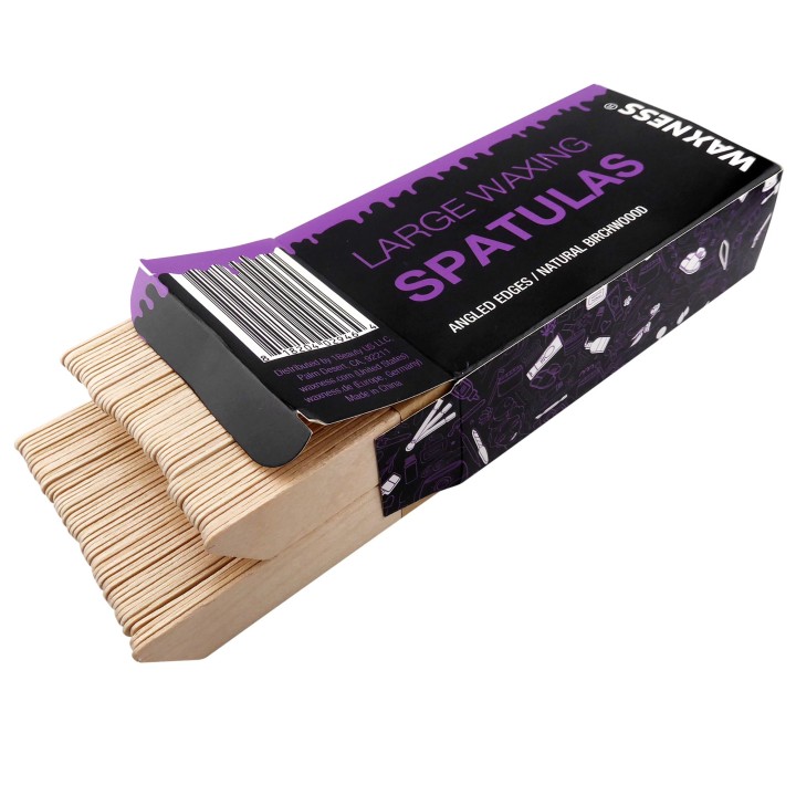 Waxness Body Waxing Wooden Angled Spatula Applicator 100pk Pack of 5