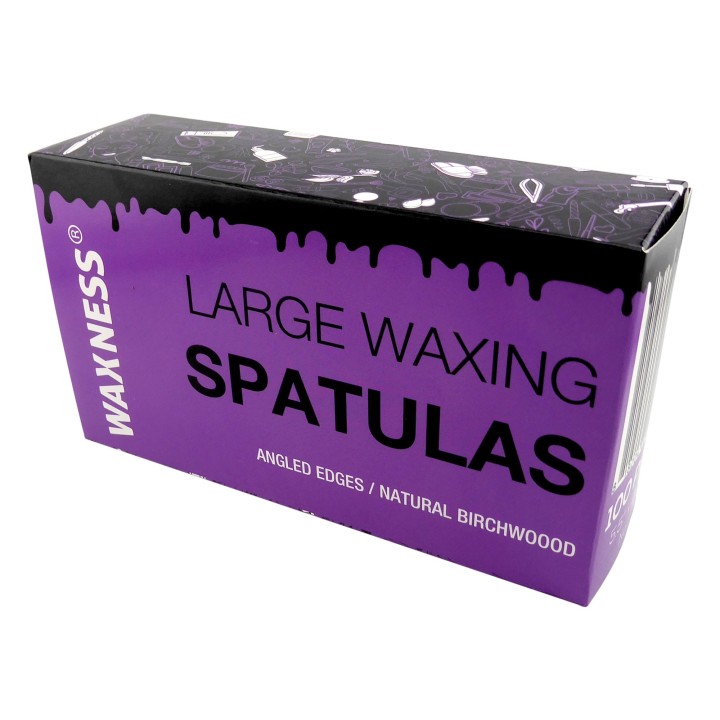 Waxness Body Waxing Wooden Angled Spatula Applicator 100pk Pack of 5