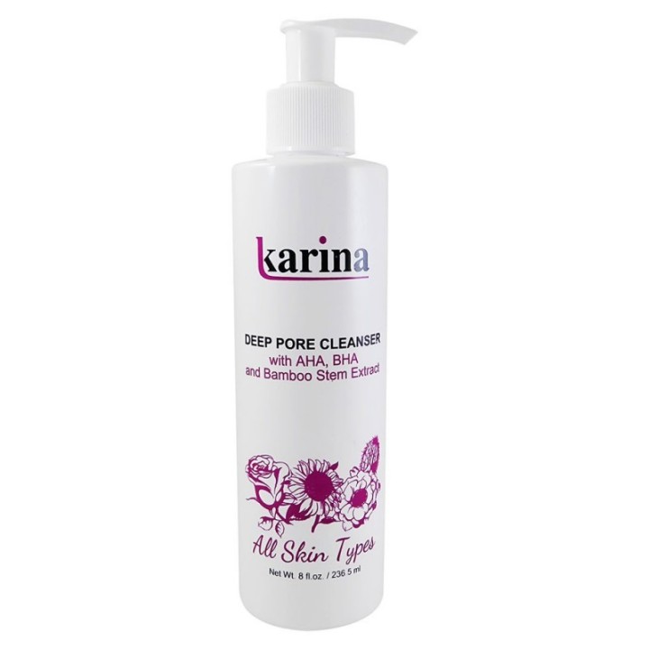 Karina Deep Pore Cleanser with AHA BHA and Bamboo Stern Extract 8 oz