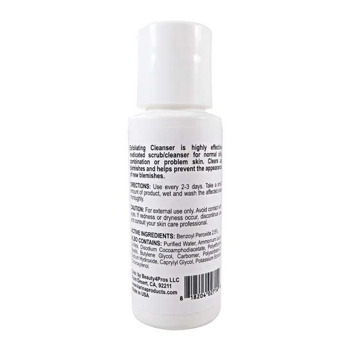 Karina Exfoliating Cleanser with Benzoyl Peroxide 2 oz