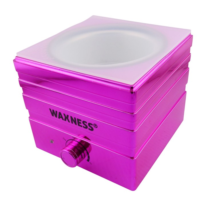 Mini W-Cube Metallic Warmer Fuchsia for Face / Nails Salons with Silicone Insert (5 Oz Tins Only)