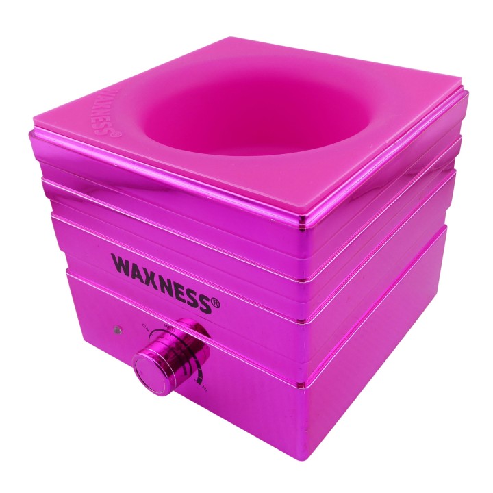 Mini W-Cube Metallic Warmer Fuchsia for Face / Nails Salons with Silicone Insert (5 Oz Tins Only)