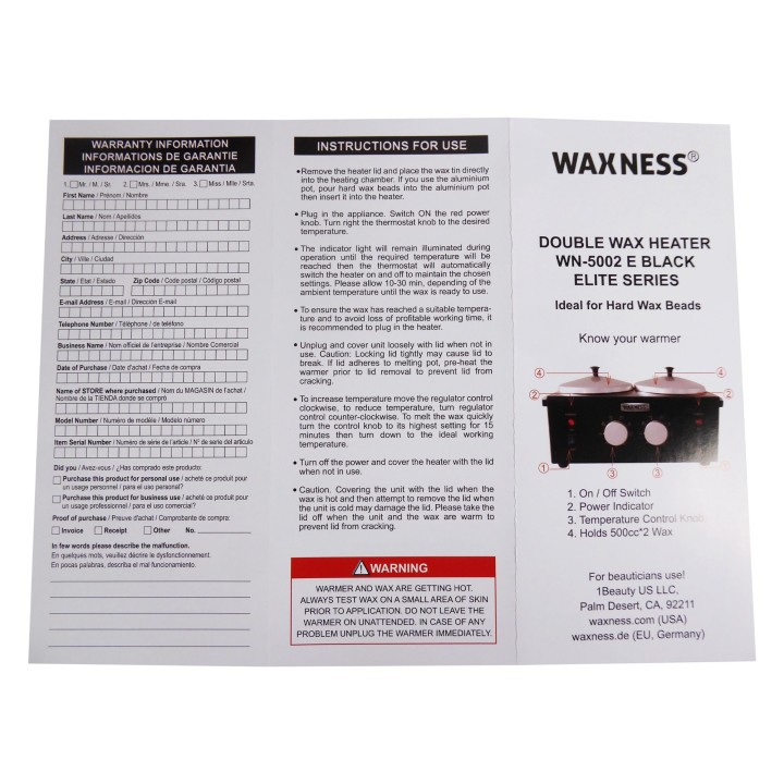 Waxness Professional Double Wax Heater WN-5002