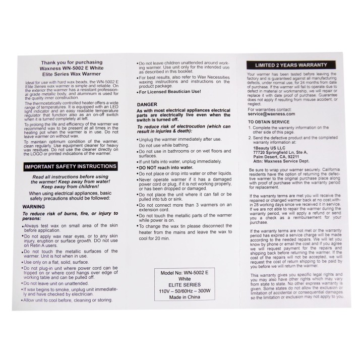 Waxness Professional Double Wax Heater WN-5002