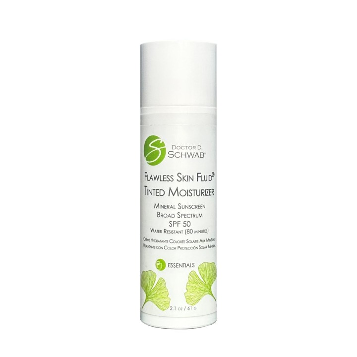 Doctor D. Schwab Flawless Skin Fluid Tinted Moisturizer Mineral Sunscreen Broad Spectrum SPF 50 2.1 fl oz