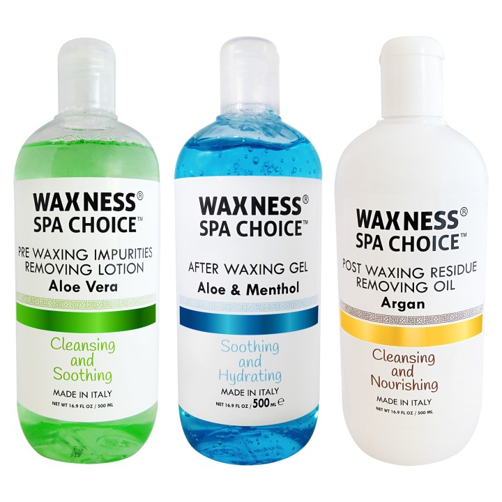 Spa Choice Complete Professional Pre-Post Waxing Treatments 3 X 16.9 fl oz 500 ml