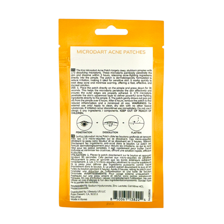KAZ Microdart Acne Patches with Salicylic Acid and Hyaluronic Acid 12 pcs