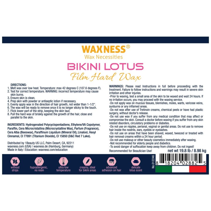 Waxness Premium Luxury Bikini Lotus Hard Wax Beads 20 lb / 9.07 kg