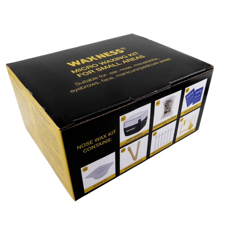 Micro Waxing Kit with Warmer and Small Bag 3.5 Oz of Russian Pearl hard Wax for Small Areas