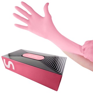 Waxness Cosmetology Nitrile Gloves Pink, Small, 100 pcs / box