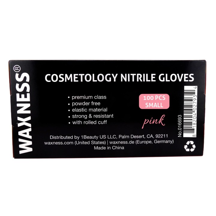 Waxness Cosmetology Nitrile Gloves Pink, Small, 100 pcs / box