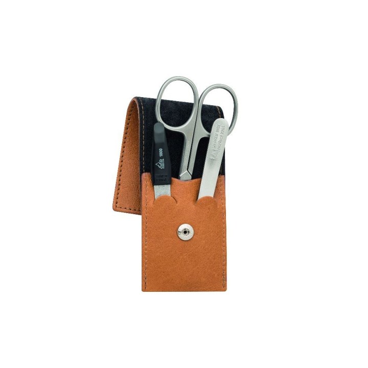 Erbe Manicure Pocket Case Range "Cognac", Stainless, 3 instruments