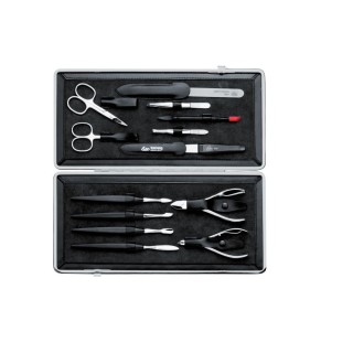 Erbe Manicure Clip-Top Case "Imperial", Black, 13 instruments