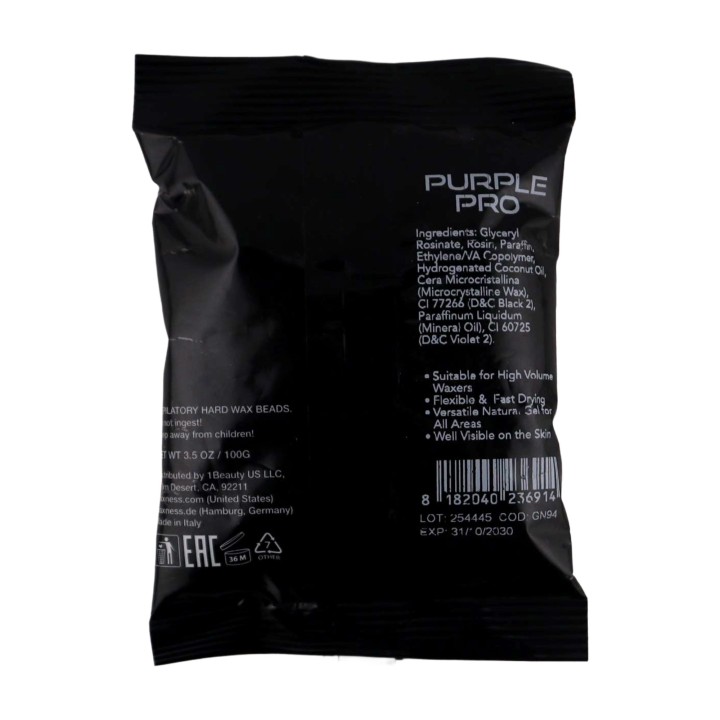 Purple Professional Hard Wax Beads 3.5 OZ / 100 G