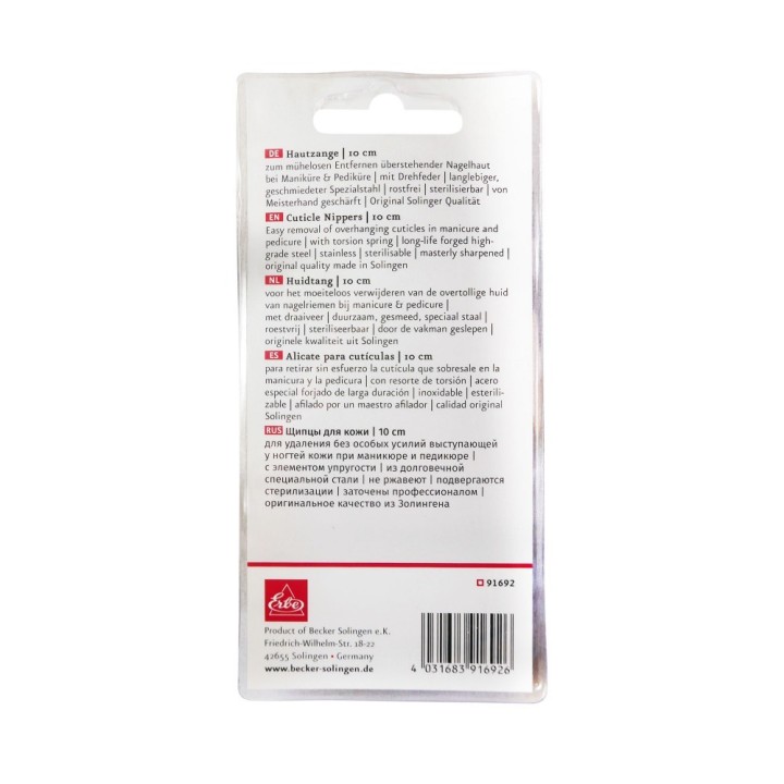 Erbe Solingen Cuticle Nippers Box Joint Torsion Spring 10 cm | 3.9 in