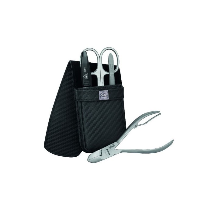 Erbe Manicure Pocket Case Range "Carbon", Black, 4 instruments