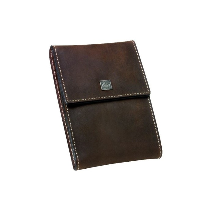 Erbe Manicure Snap Button Case Range "Mountain Bear", Leather Brown, 5 instruments