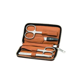 Erbe Manicure Zipper Case Range "Cognac", Stainless, 4 instruments