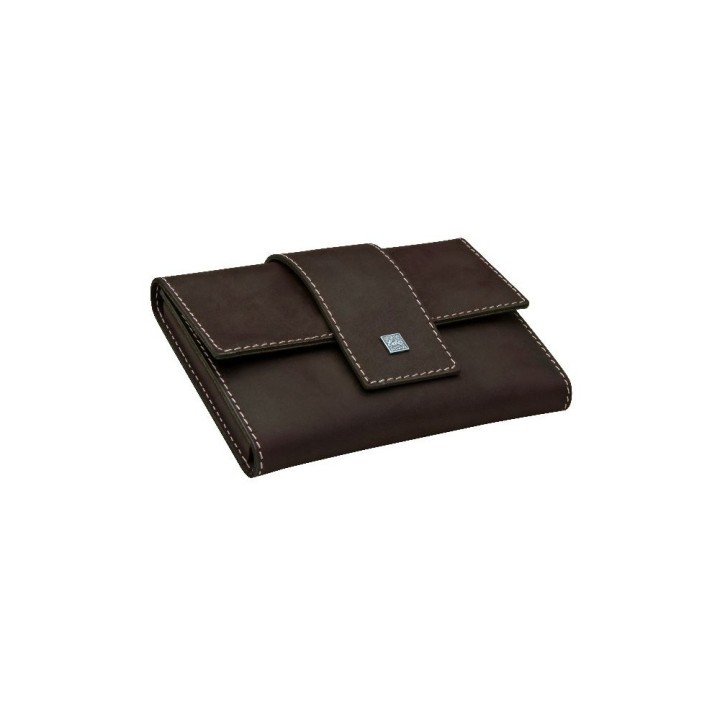 Erbe Manicure Snap Button Case Range "Mountain Bear", Leather Brown, 7 instruments