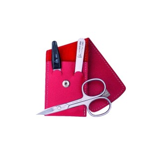 Erbe Manicure Set Case Series "Travel", Red, 3 instruments
