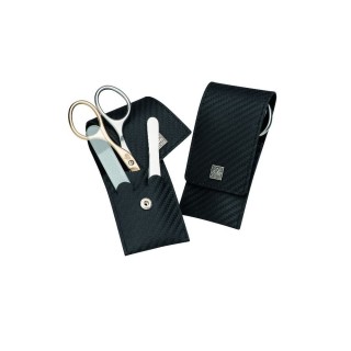 Erbe Manicure Pocket Case Lady Range "Carbon", Black, 3 instruments
