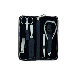 Erbe Manicure Pocket Case Range "Carbon", Black, Stainless, 5 instruments