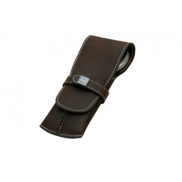 Erbe Manicure Pocket Case with tuck-in flap Range "Mountain Bear", Leather Brown, 4 instruments